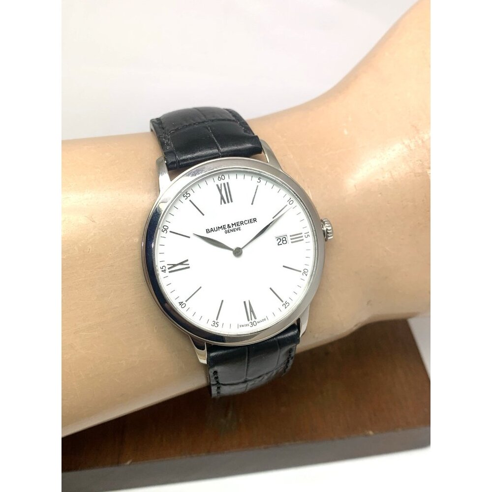 Baume & Mercier Men's Watch 10323 Classima Swiss Quartz White Dial Leather 40mm - Picture 11 of 14